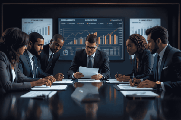 Business acquisition planning scene