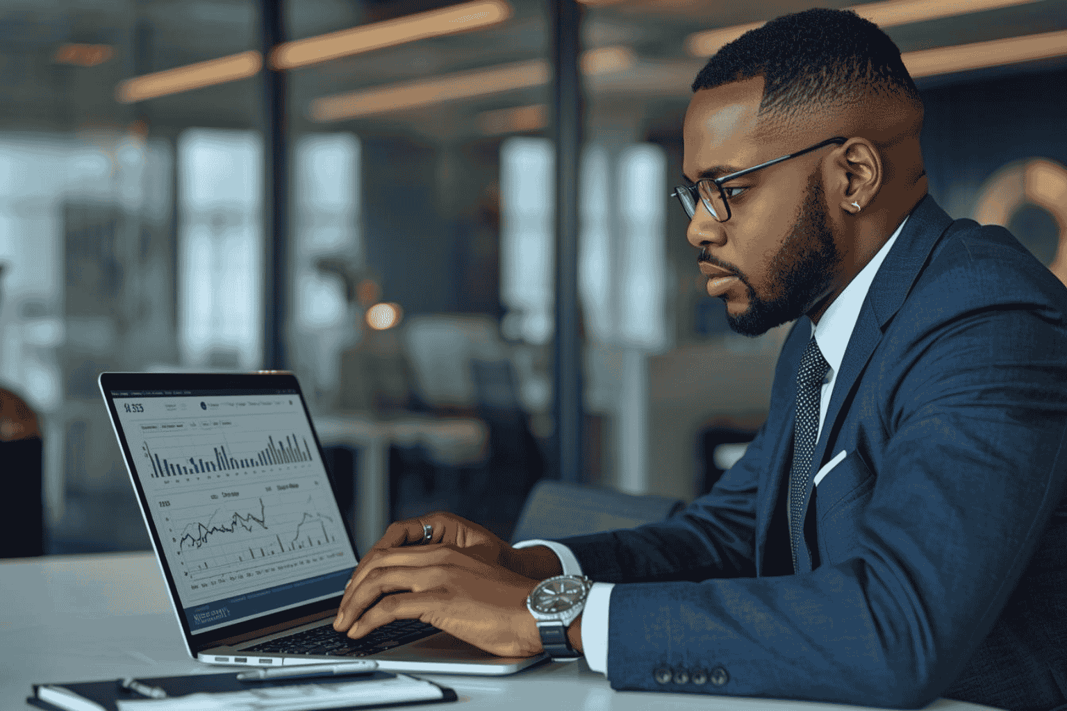 Executive reviewing capital allocation