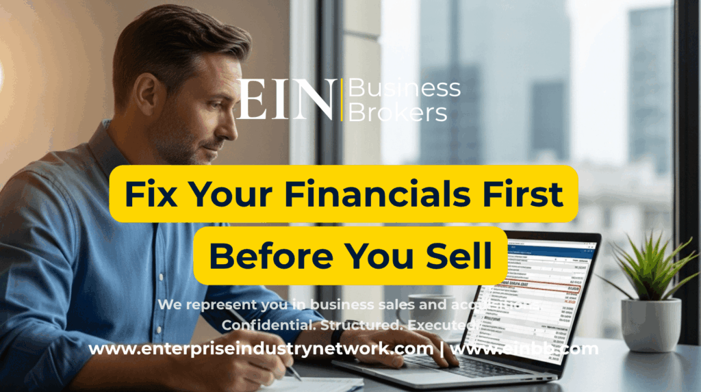 Fix Your Financials Before Selling a Business | Clean Books, Stronger Valuation & Buyer Confidence | EIN Business Brokers | Enterprise Industry Network