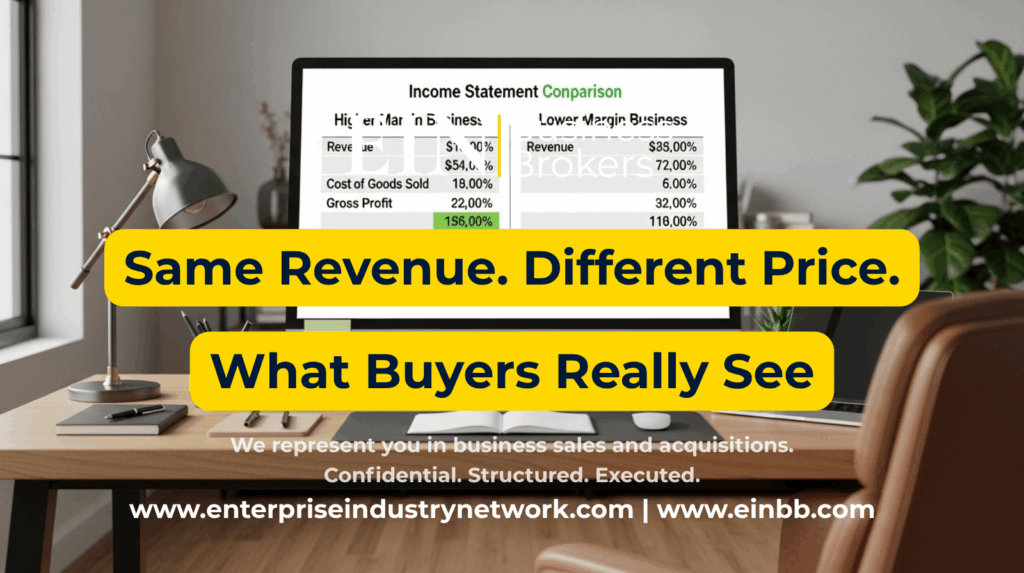 Why Businesses with the Same Revenue Sell for Different Prices | Business Valuation Factors Explained | EIN Business Brokers | Enterprise Industry Network