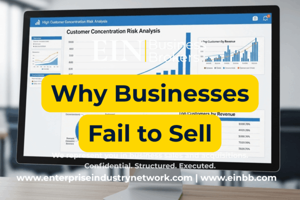 EIN Business Brokers video explaining why some businesses struggle to find qualified buyers and which valuation, financial, operational, and risk factors can make a company harder to sell.