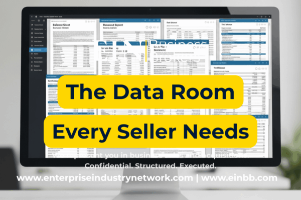 EIN Business Brokers video explaining how sellers prepare a business data room for due diligence, including financial, legal, operational, and transaction documents.