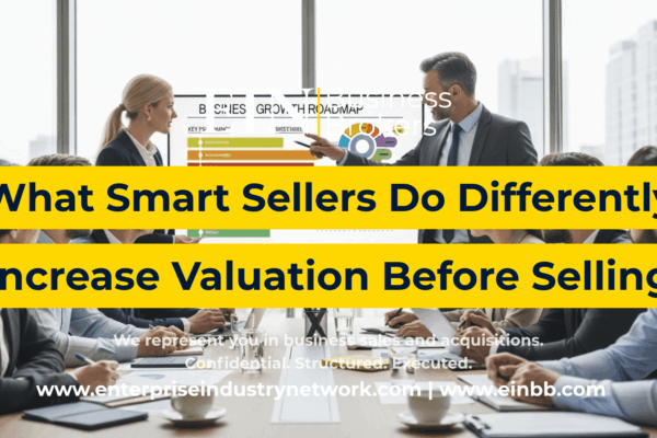 EIN Business Brokers video explaining how sellers can increase business value before a sale by improving financials, EBITDA, operations, and buyer readiness.