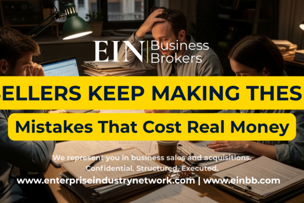 EIN Business Brokers video explaining the biggest mistakes sellers make when selling a business and how owners can better prepare for a successful sale.