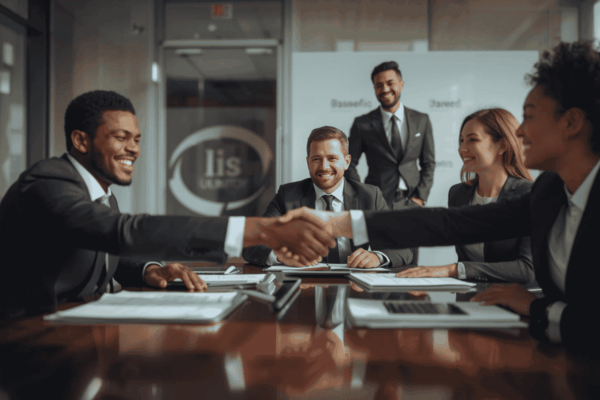 Buyer evaluating business acquisition documents and reports