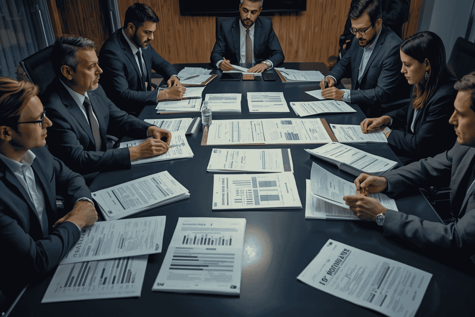 Business founders reviewing ownership structure and investment documents