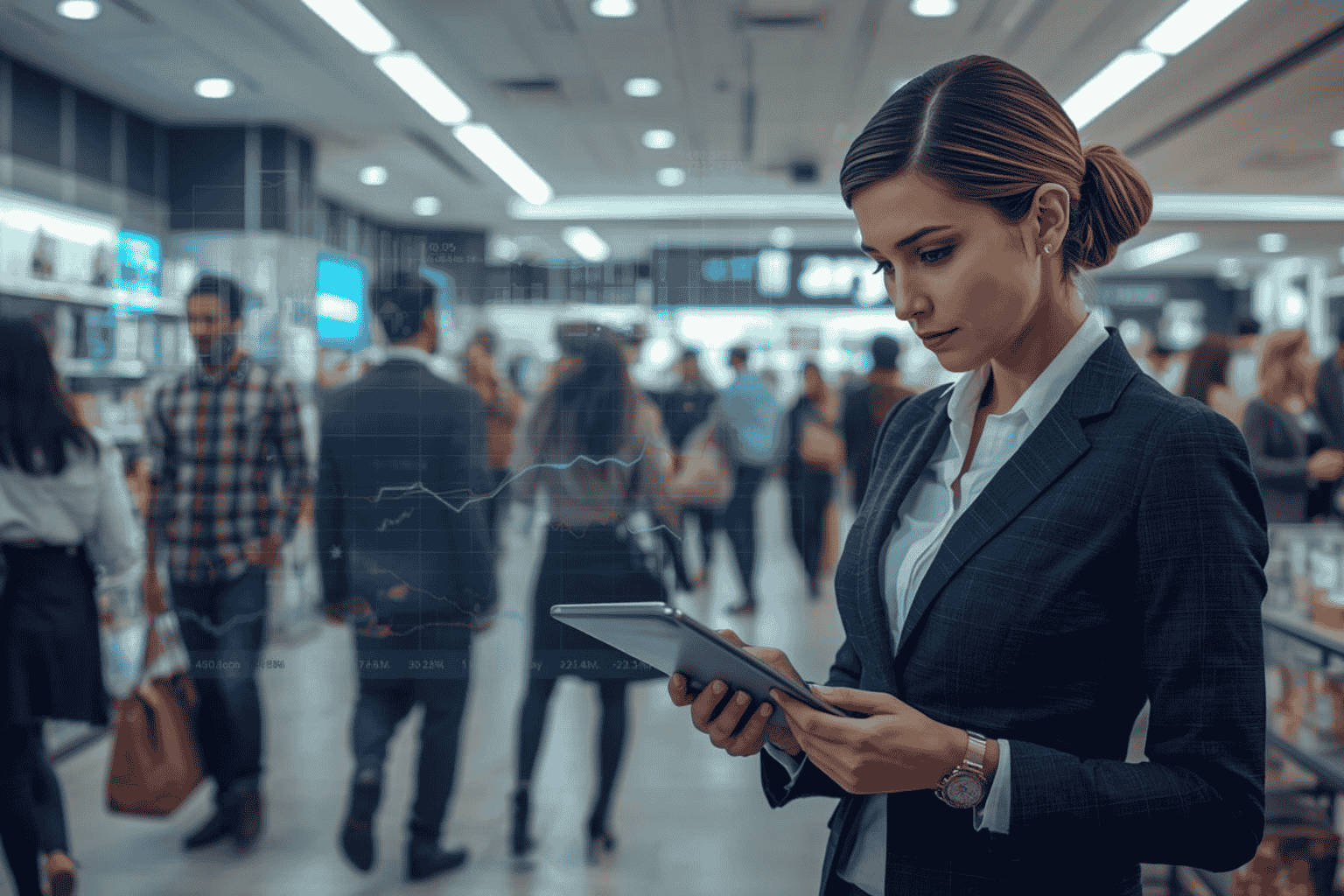 Retail environment with consumer activity and business analytics