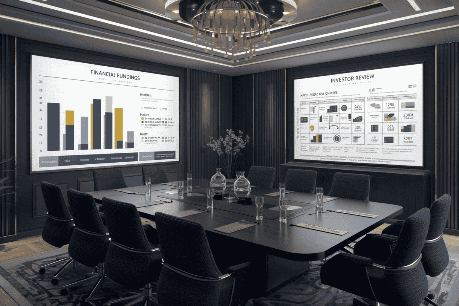 Business presentation showing use of funds strategy to investors