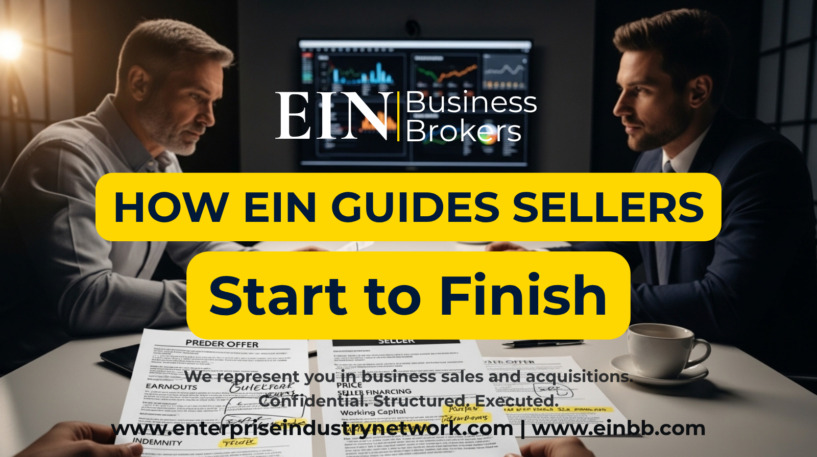 EIN Business Brokers video explaining how a business broker helps sellers through the complete business sale process from preparation to closing.
