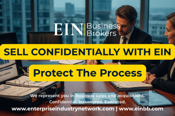 Confidential business sale video from EIN Business Brokers explaining how sellers protect sensitive information and business value during a sale.