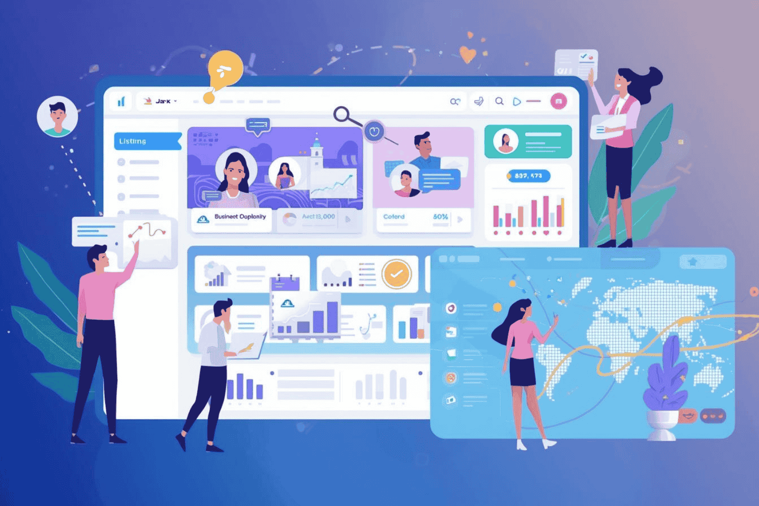 Users browsing business listings on digital marketplace