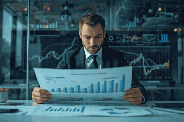 Executive analyzing capital allocation strategy