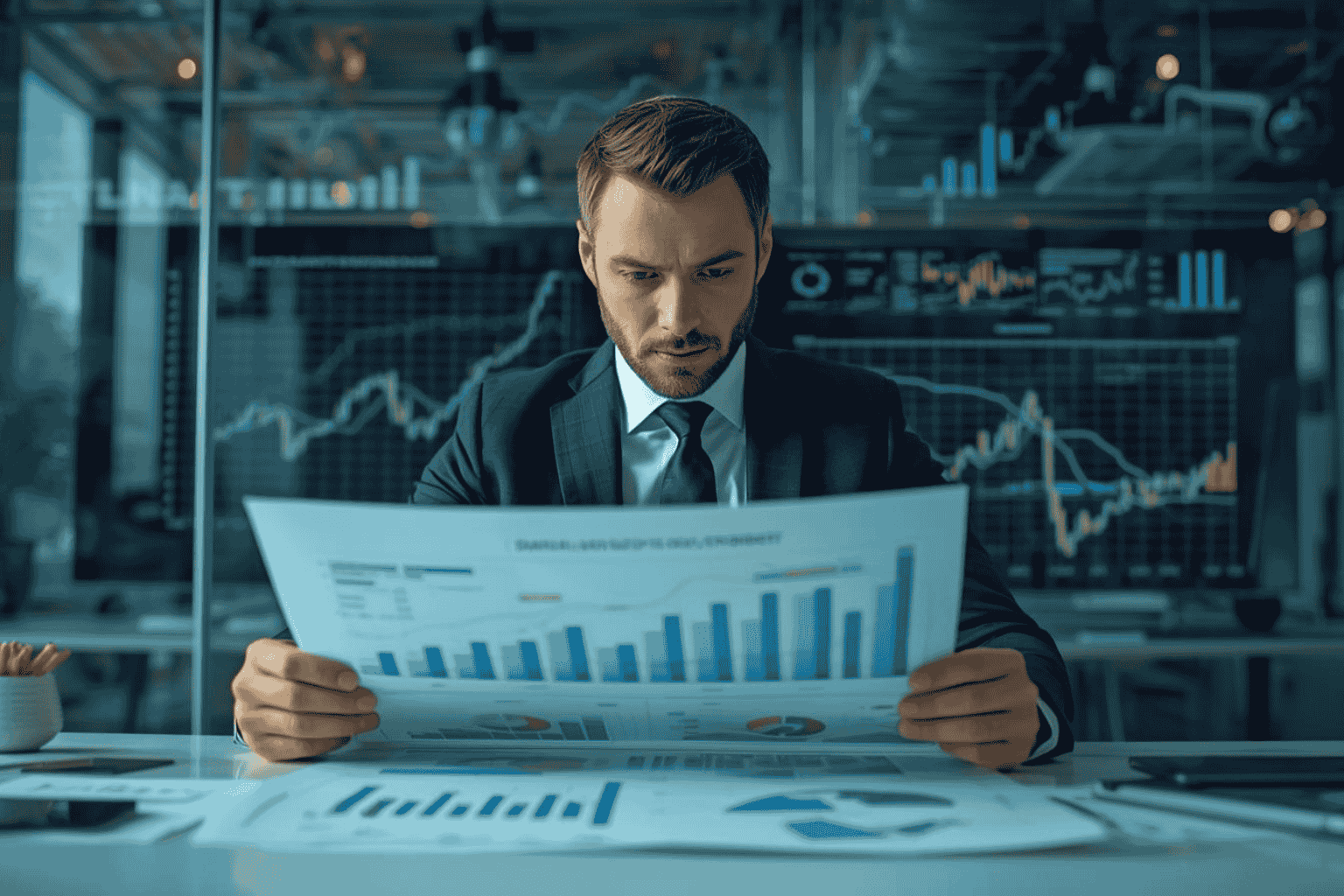 Executive analyzing capital allocation strategy