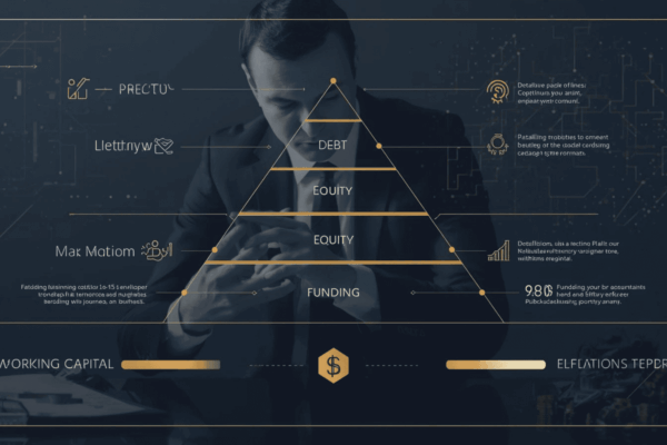 Executive reviewing capital stack options for business growth planning