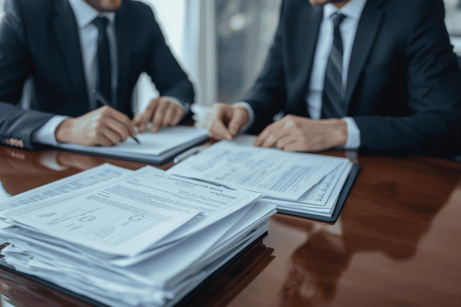 Legal team reviewing compliance documents during due diligence