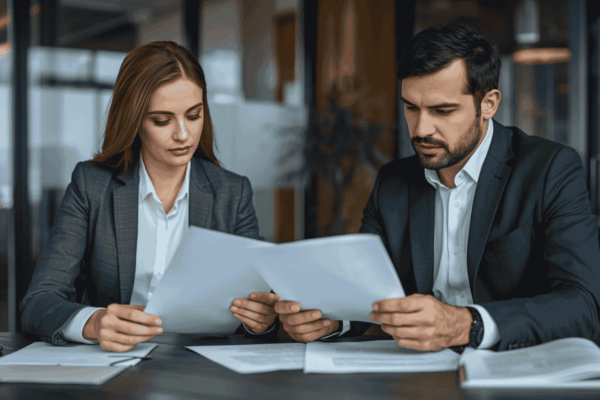 Entrepreneur discussing financing options with lender