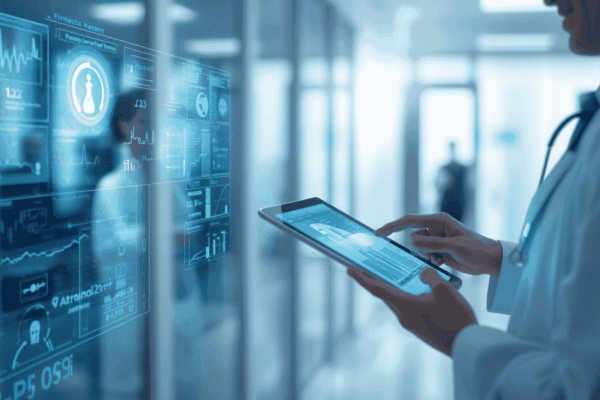 Doctor using digital health platform for patient consultation