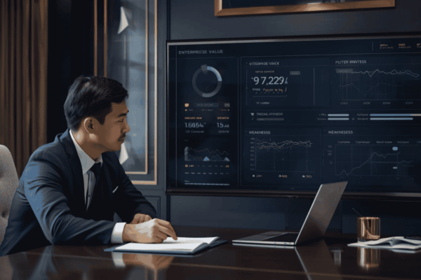 Business owner reviewing enterprise value gap with strategic advisor