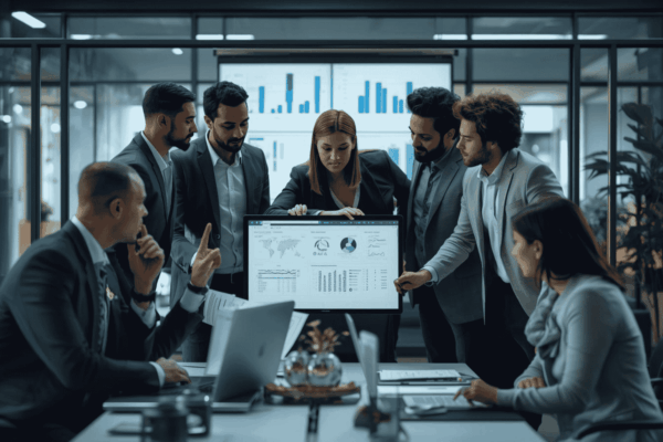 Operations team reviewing dashboards to improve execution consistency