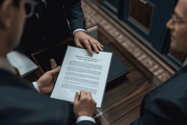 Attorney explaining indemnification clauses in a business transaction agreement