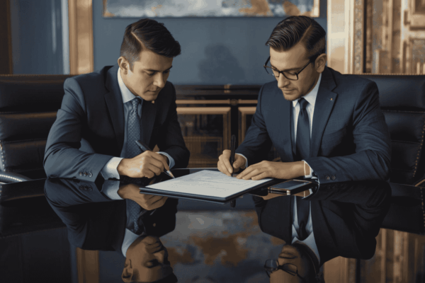 Business seller reviewing a draft letter of intent with broker support