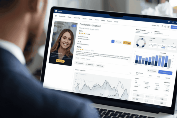 Buyer reviewing trust signals in a professional business listing