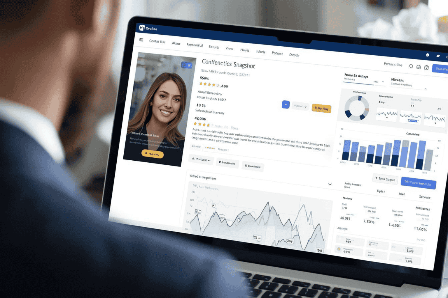 Buyer reviewing trust signals in a professional business listing