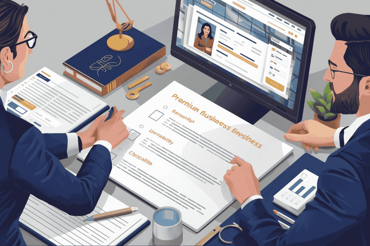 Seller preparing a business listing with advisor before going live