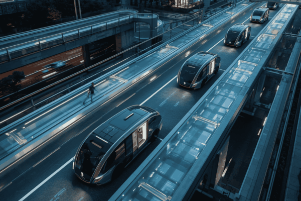 Futuristic transportation systems with electric and autonomous vehicles