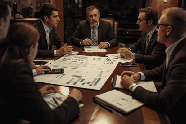 Investors analyzing mid-market investment opportunities