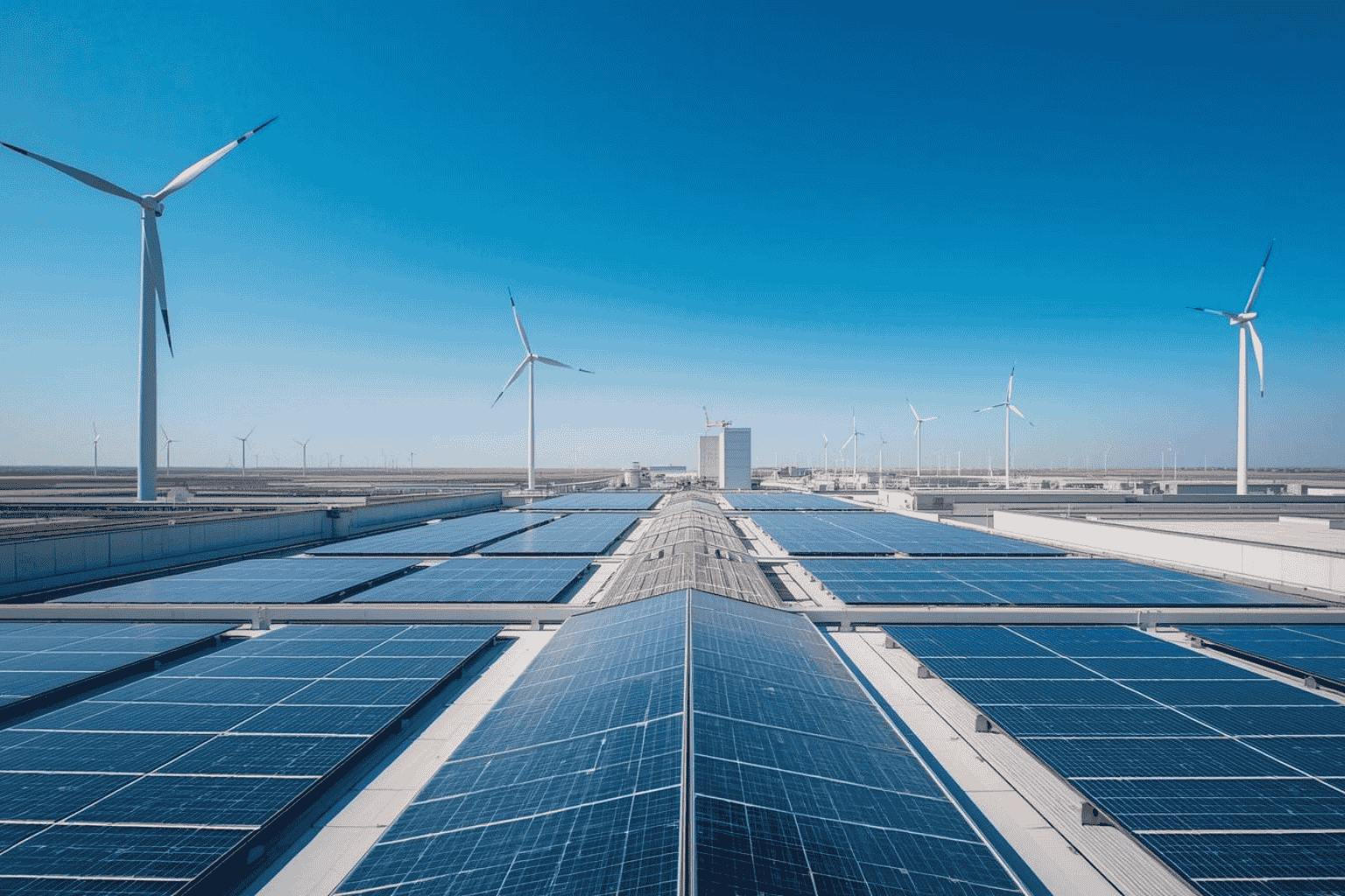Industrial facility powered by renewable energy sources