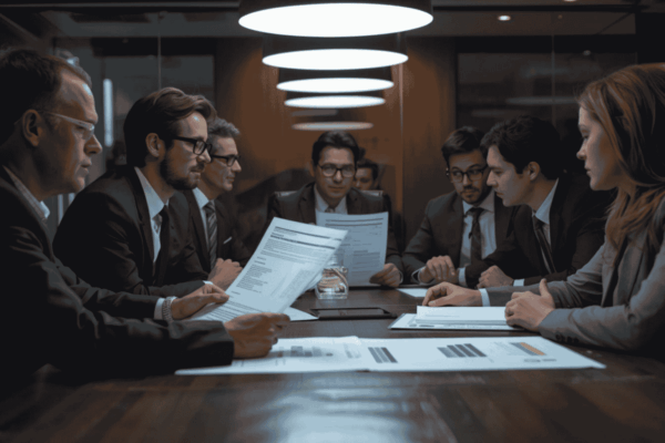 Advisors reviewing adjusted EBITDA during business valuation