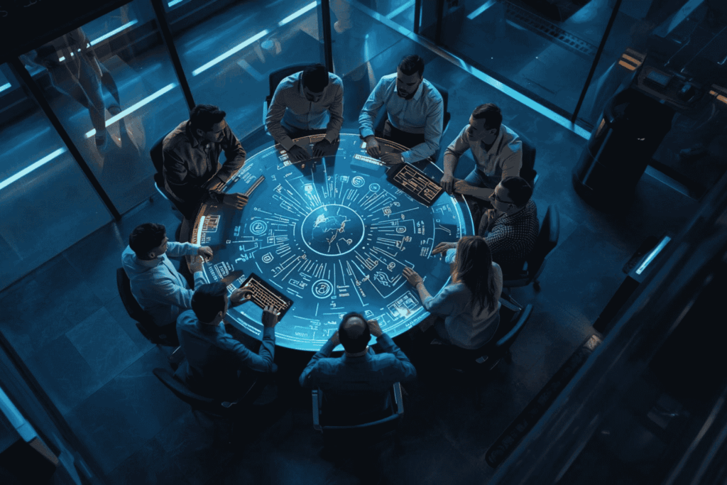 Operations team using AI process mining dashboard to find inefficiencies