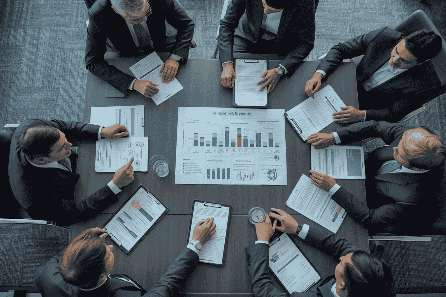 Executives reviewing channel partnership strategy for market expansion