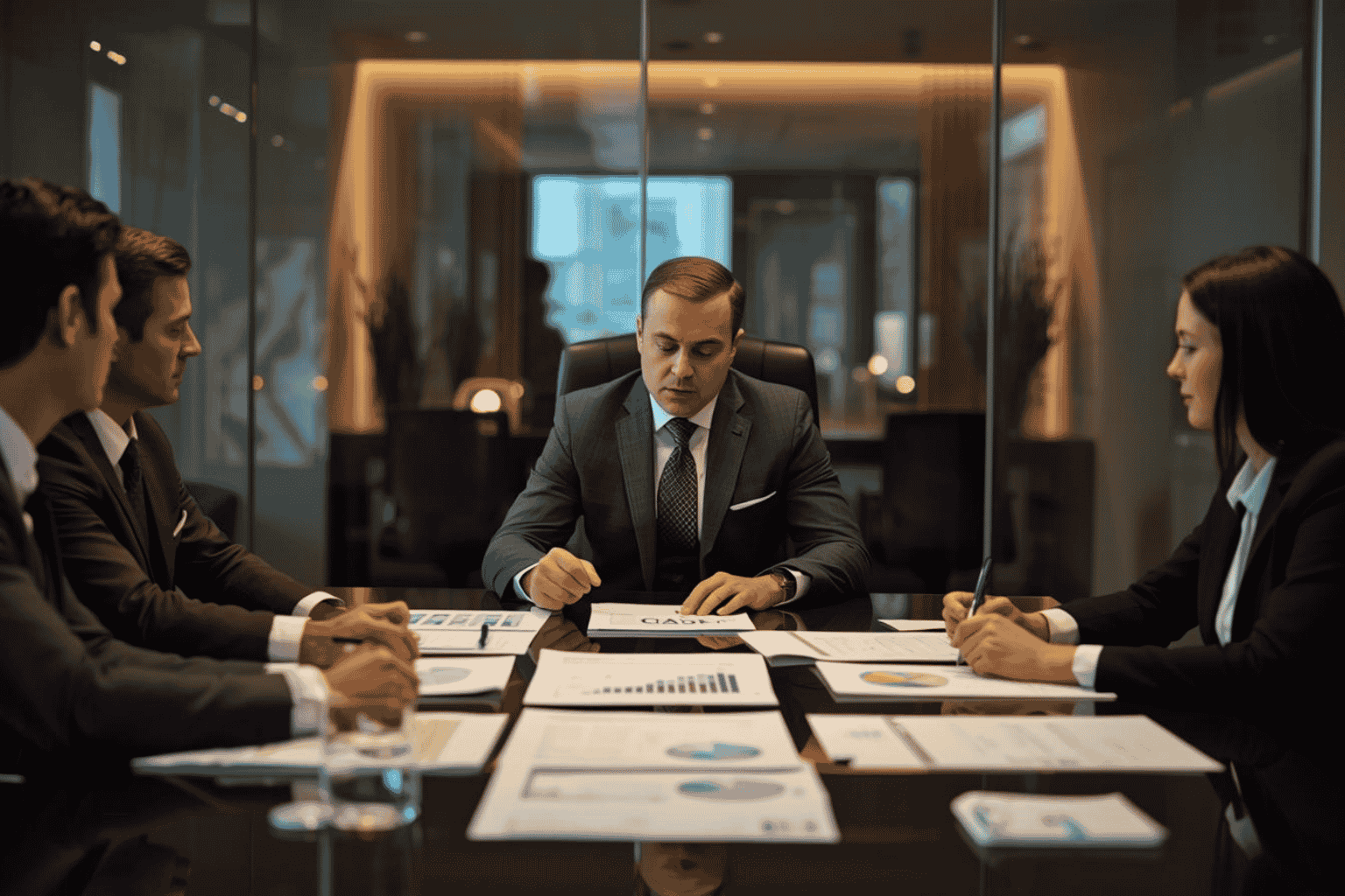 Lender reviewing collateral and business loan documents