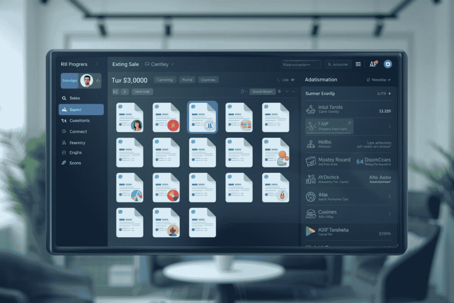 Buyers and sellers using digital deal room for business transaction
