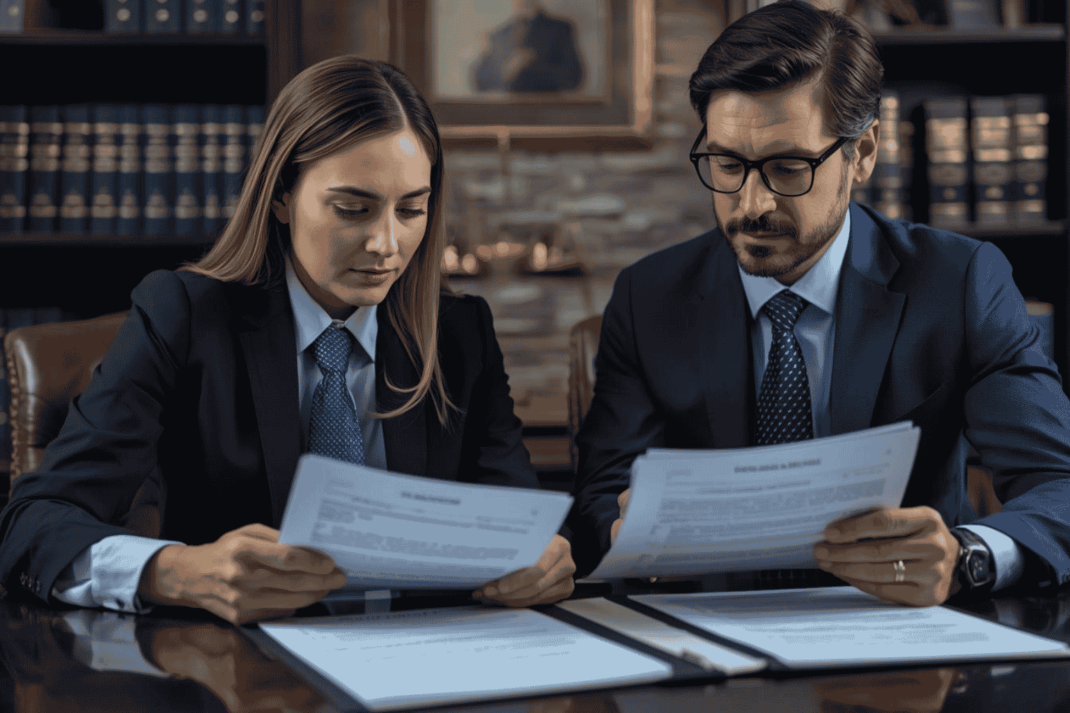 Attorney reviewing disclosure schedules before closing a business transaction