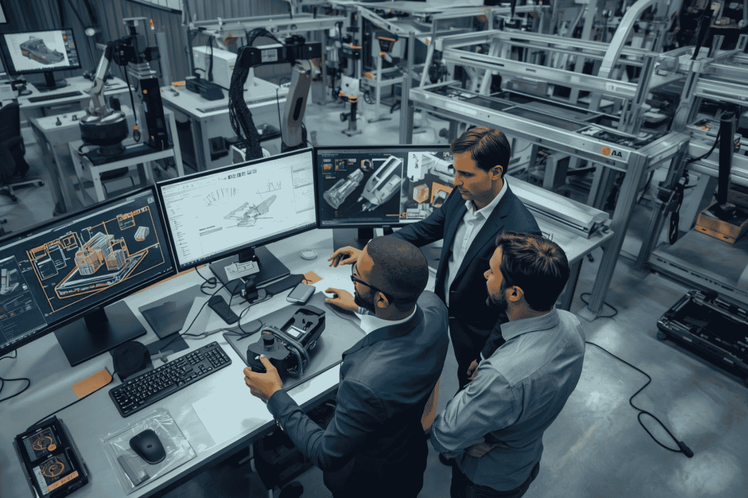 Engineers using automation tools to improve product development