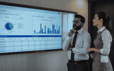 Hotel manager reviewing demand forecast and operational staffing dashboard