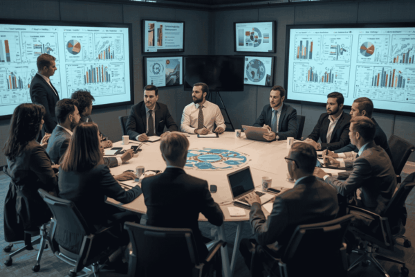 Executives reviewing operational simplification strategy before transaction
