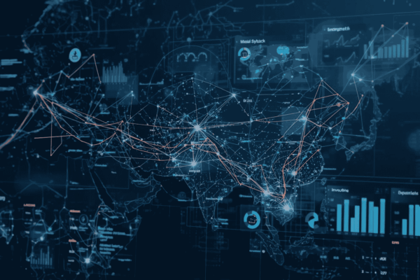 Business leaders reviewing regional growth corridor investment map