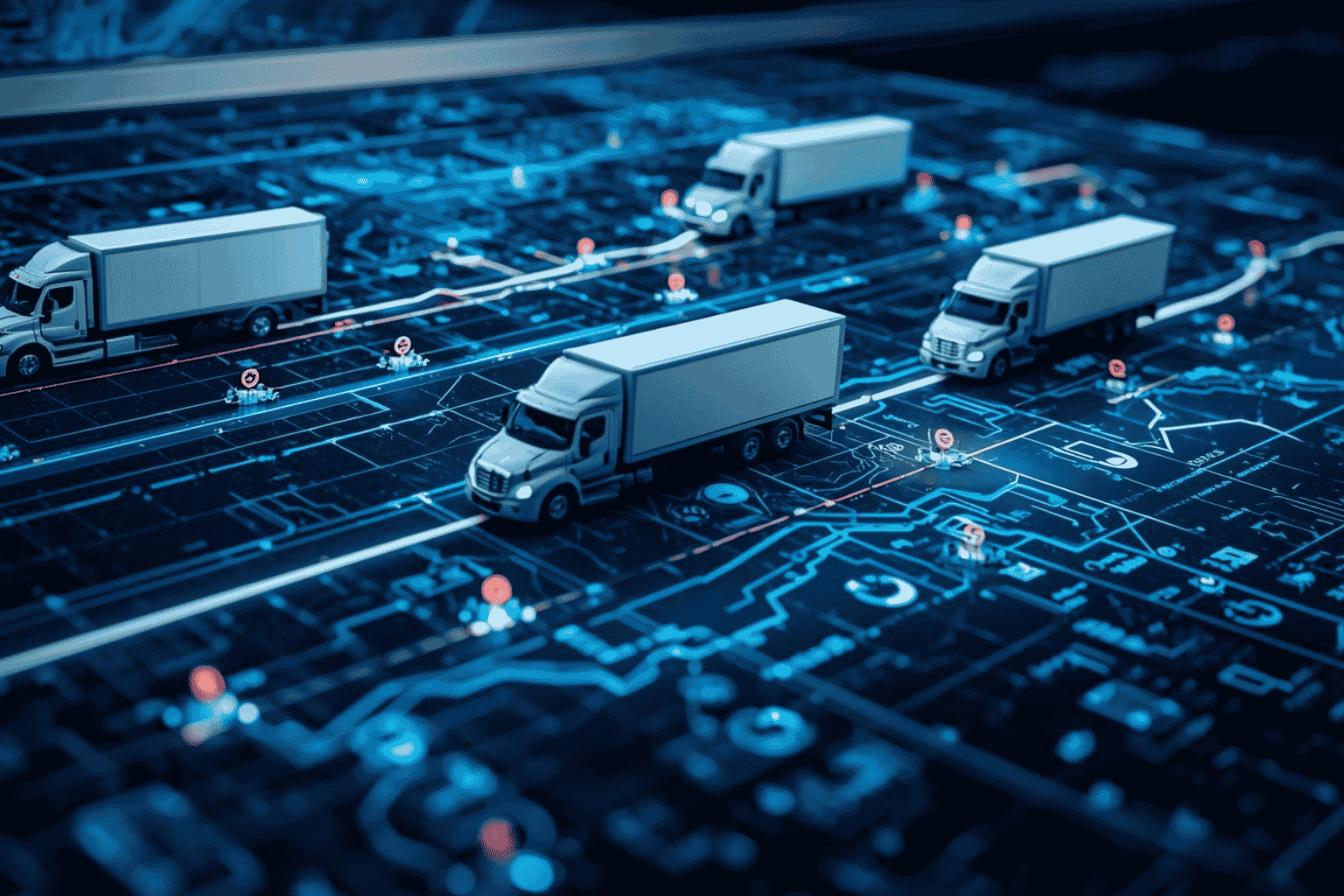 Logistics team using route optimization dashboard for delivery planning