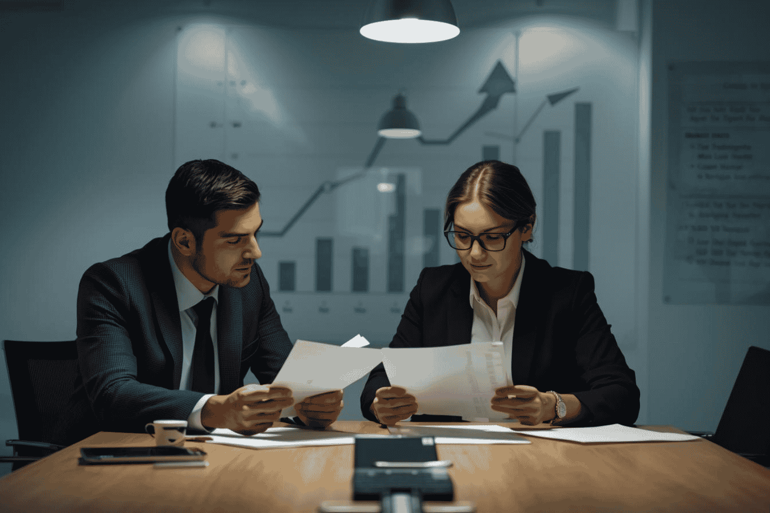 Executives forming strategic alliance for business expansion