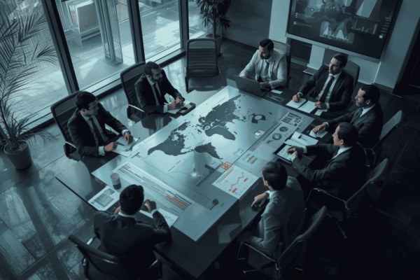 Strategic buyers reviewing global acquisition opportunities in resilient sectors