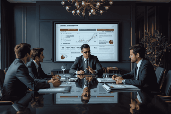 Business owner reviewing mid-year strategic readiness with advisors