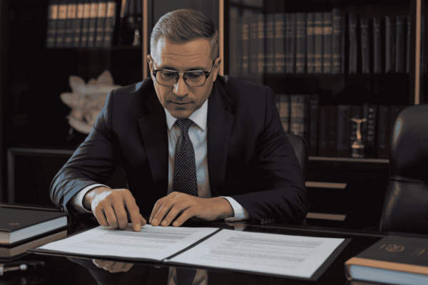 Attorney reviewing contract language for transaction clarity