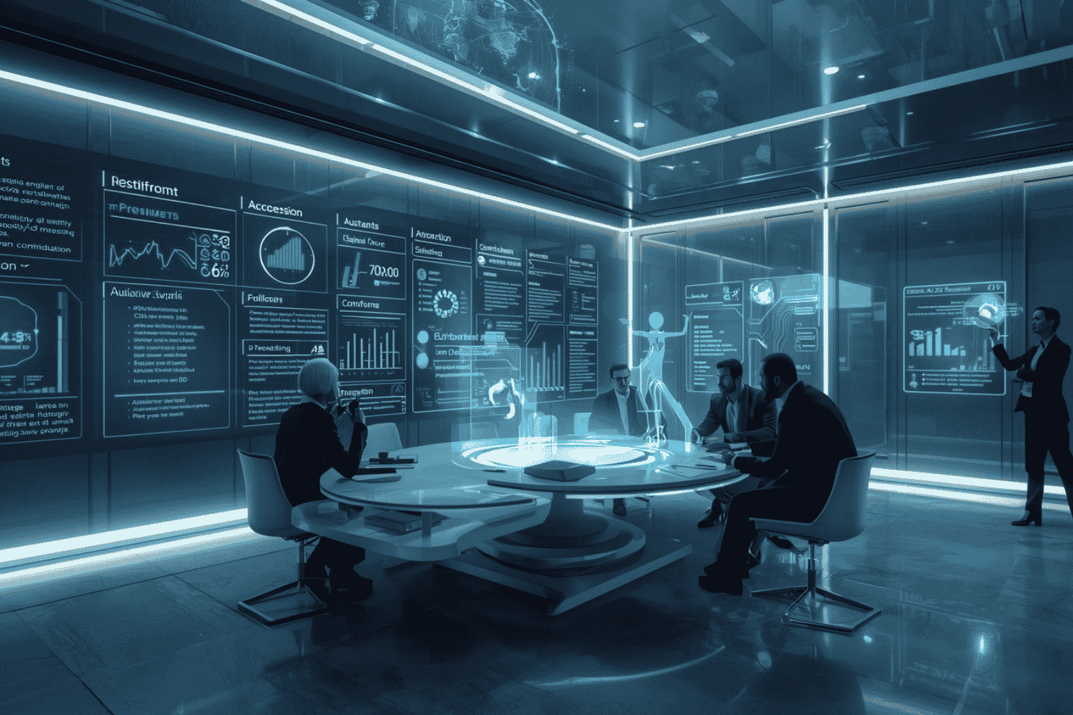 Business team using AI decision support inside daily workflow dashboard