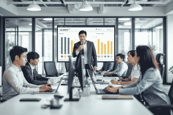 Finance team using an automated reconciliation dashboard