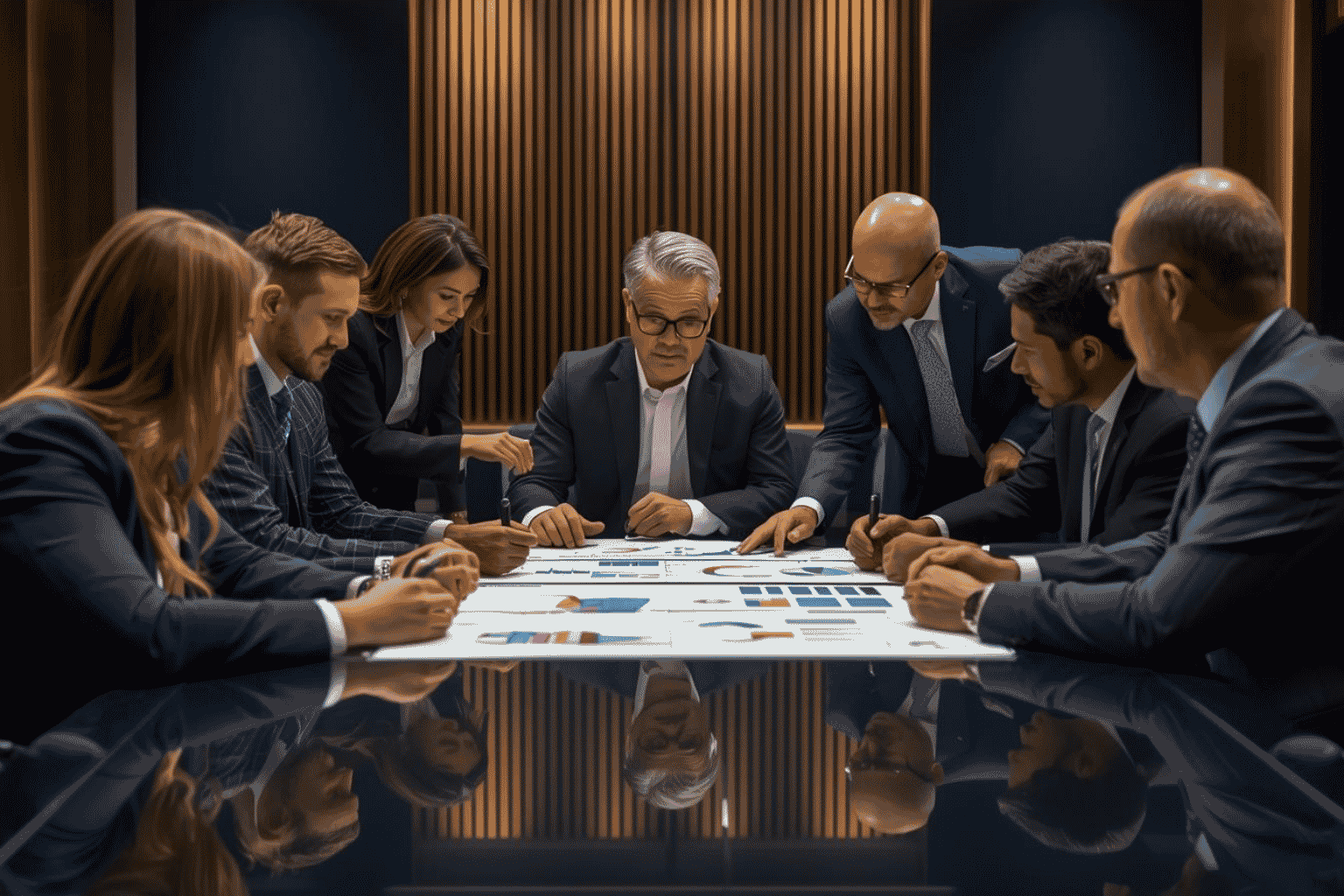 Business owner reviewing resilience planning strategy with advisors