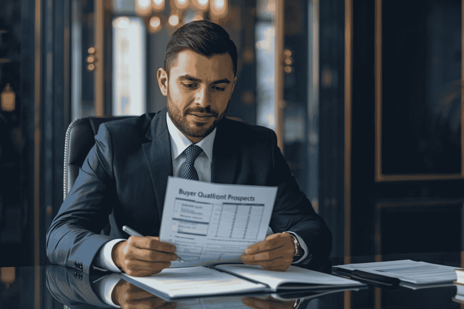 Business broker evaluating buyer qualification for an acquisition opportunity